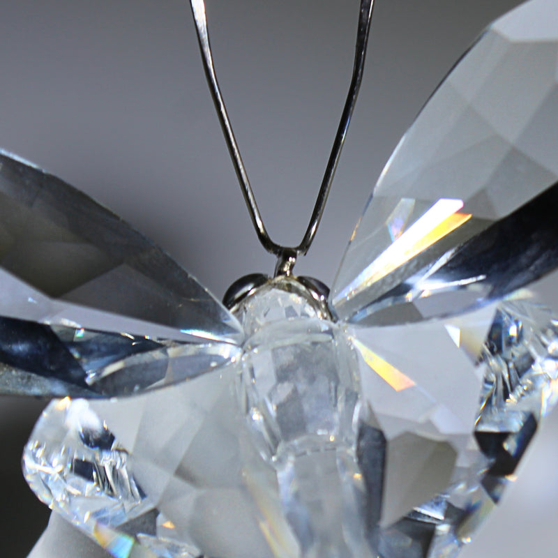 Swarovski Silver Crystal Butterfly on Leaf | Non-mint | Reglued antenna