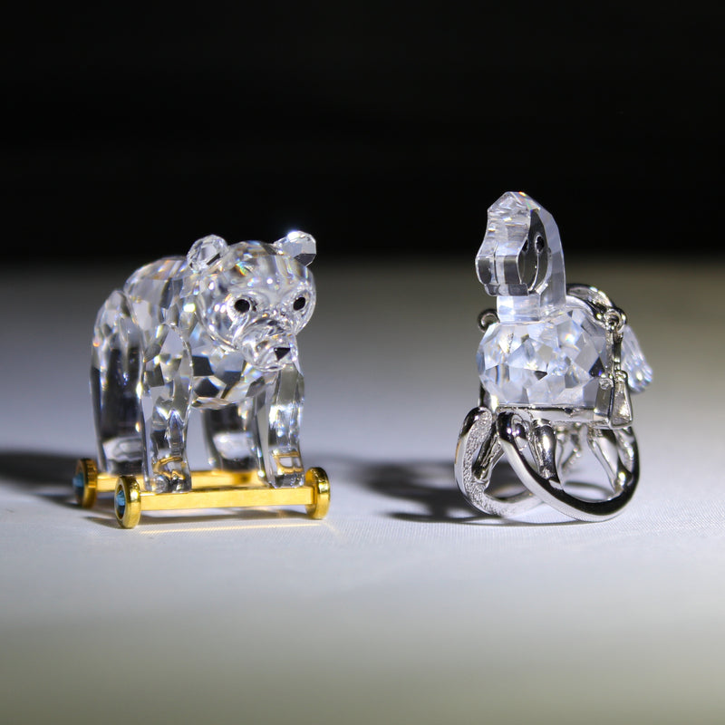 Lot of 2 Swarovski Kids Toys Rocking Horse and Bear | Non Mint | No box