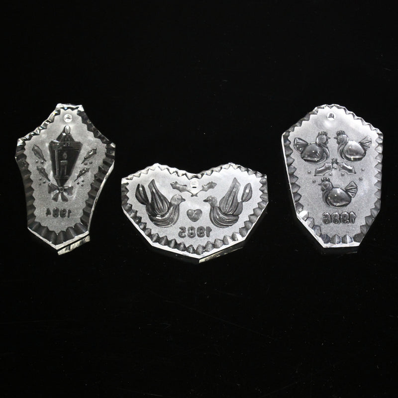 Lot of 3: Waterford Crystal 1984-86 12 Days of Christmas Ornaments