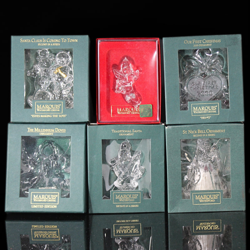 Lot of 6: Marquis Waterford Crystal Ornaments