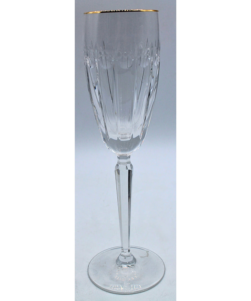 Lot of 2: Grenville Gold Rimmed Fluted Champagne Glasses | Please Read