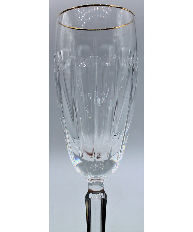 Lot of 2: Grenville Gold Rimmed Fluted Champagne Glasses | Please Read